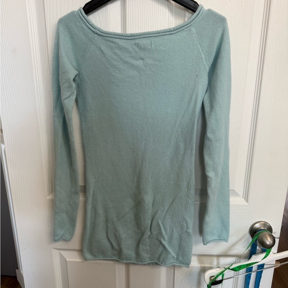 Hollister Y2K Ballet Neck Soft Knit Top Size M Cable Knit soft teal blue sweater - Picture 6 of 6